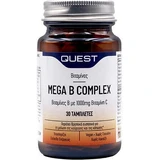 Quest Mega B Complex met 1000mg Vitamine C Vitamine voor energie, immuunsysteem en ondersteuning van het zenuwstelsel 1000mg 30 tabletten