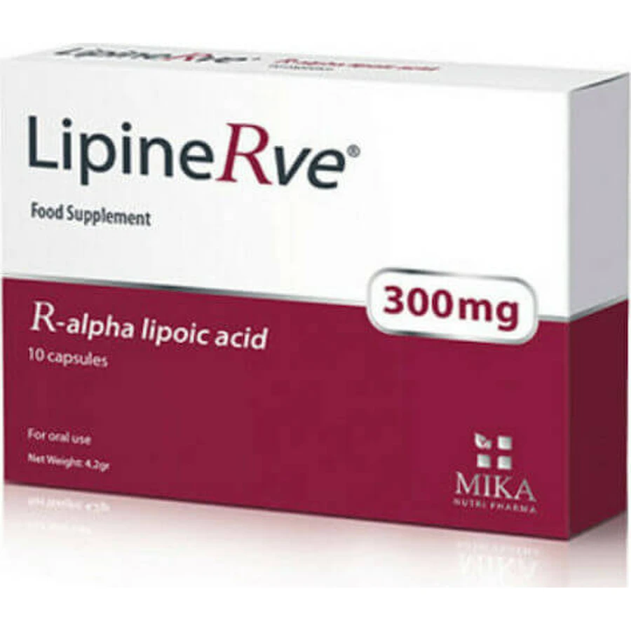Mika Nutri Pharma LipineRve Ácido Alfa Lipoico Suplemento Dietético Especial Ácido Alfa Lipoico 10 cáps.