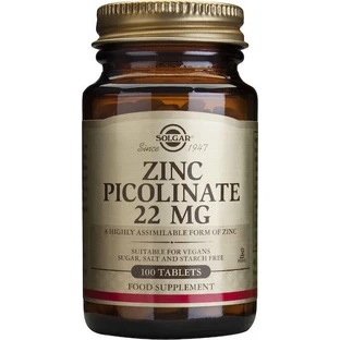 Solgar Picolinato de Zinc 22mg 100 Comprimidos