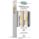 Power Of Nature Vitamin C 1000mg - D3 1000iu & Vitamin C 500mg Vitamin zur Unterstützung des Immunsystems, der Haut und der antioxidativen Wirkung 1000iu 1000mg Zitrone 2 x 20 Brausetabletten