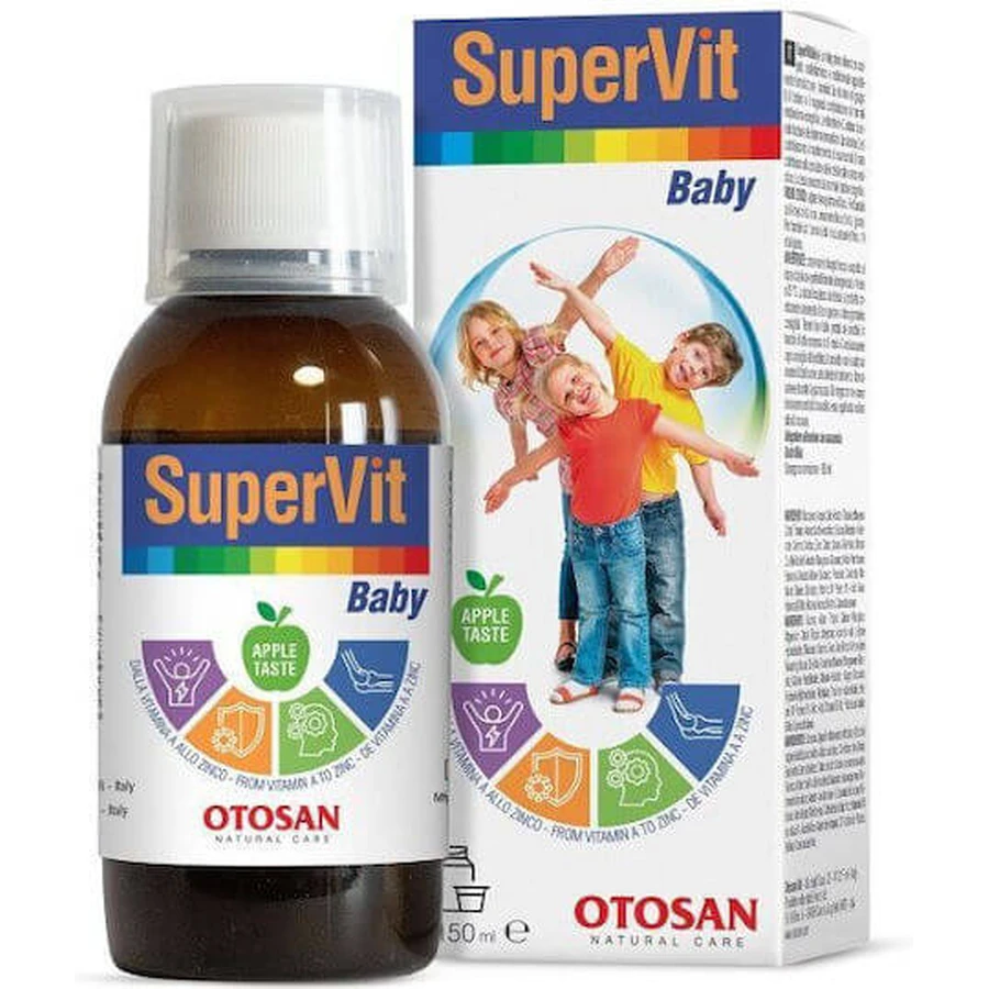 Otosan Supervit Baby Multivitamine voor energie- en immuunversterkende appel 150ml
