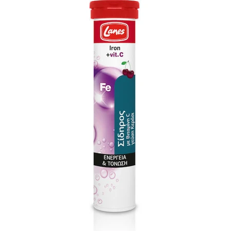 Lanes Eisen und Vitamin C 20 Brausetabletten mit Kirschgeschmack