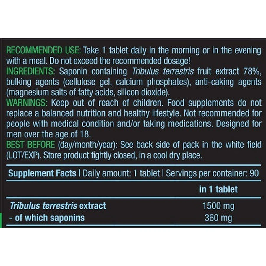 Biotech USA Tribulus Maximus 1500mg Libido & Testosteron steigernde Ergänzung 90 Tabs