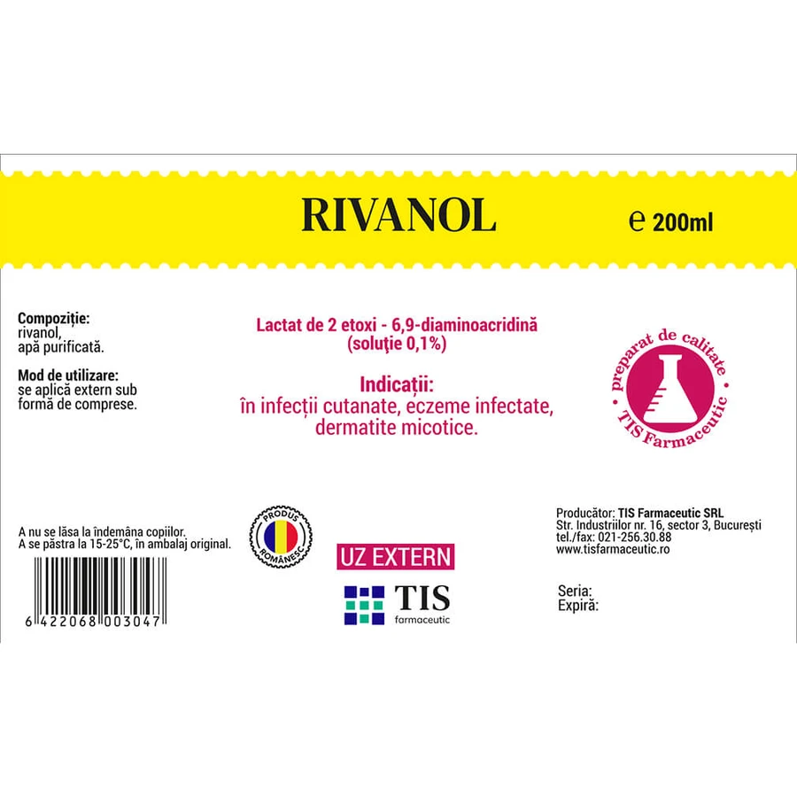 Rivanol 0,1%, 200 ml, Tis Farmaceutic