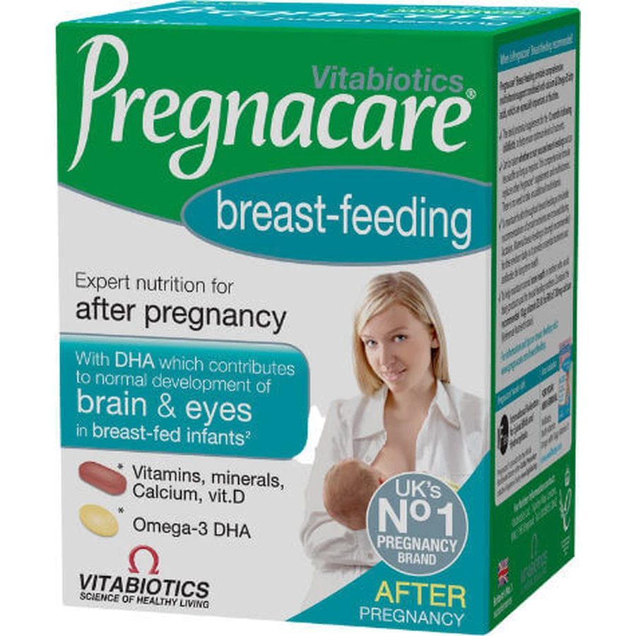 Vitabiotics Pregnacare Breast Feeding 700mg Schwangerschaft Ergänzung 56 Tabs 28 caps