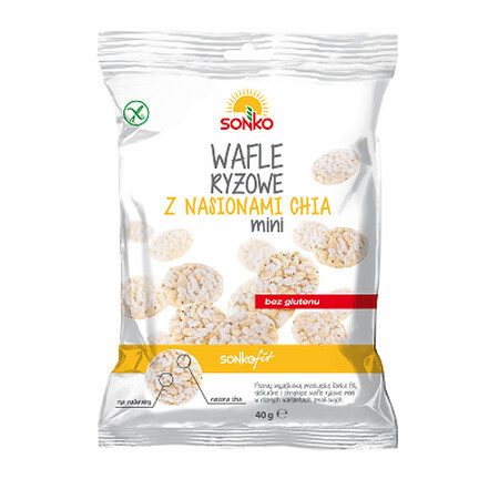 Rondele de orez cu semințe de chia, fără gluten, 40 g, Sonko