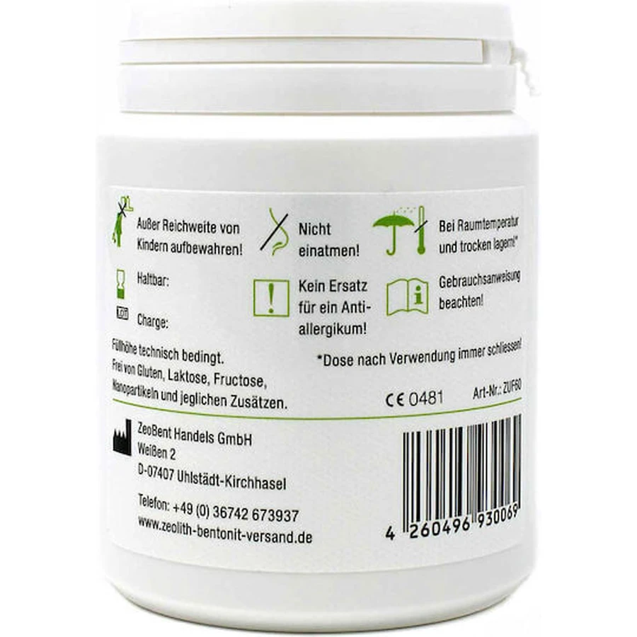 Zeolith-Bentonit-Versand 60gr Natural Detoxification and Cleansing