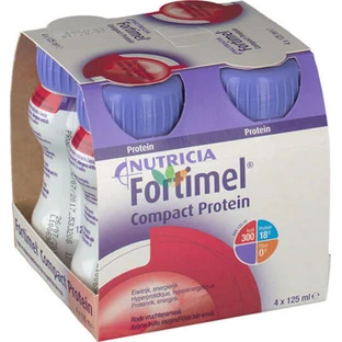 Nutricia Fortimel Compact Eiwit Speciaal Dieetsupplement 4 x 31ml Rood Fruit