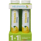 Helenvita Vitamin C for Immune Support, Skin & Antioxidant Action 1000mg Lemon 2 x 20 effervescent tablets