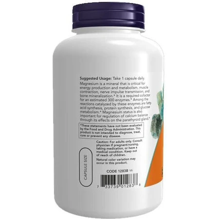 Now Foods Magnésium 400mg 180 gélules à base de plantes