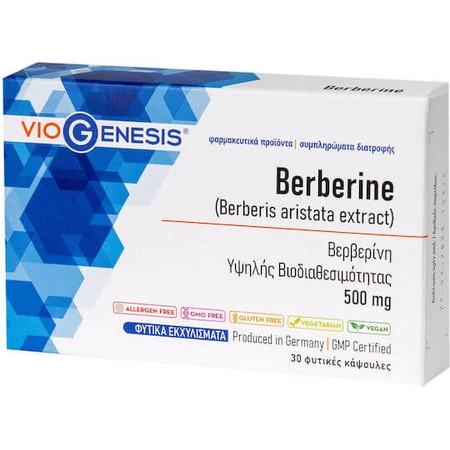 Viogenesis Berberin 500mg 30 pflanzliche Kapseln