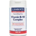 Lamberts Vitamine B-100 Complex Vitamine voor Energie, Immuunsysteem & Zenuwstelsel Versterking 100mg Energie 60 Tabletten