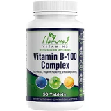 Natural Vitamins Vitamine B-complex voor energie, versterking van het immuunsysteem en het zenuwstelsel 100mg 50 tabletten