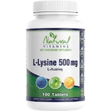 Natuurlijke Vitaminen L-Lysine 500mg 100 tabletten Niet-gearomatiseerd