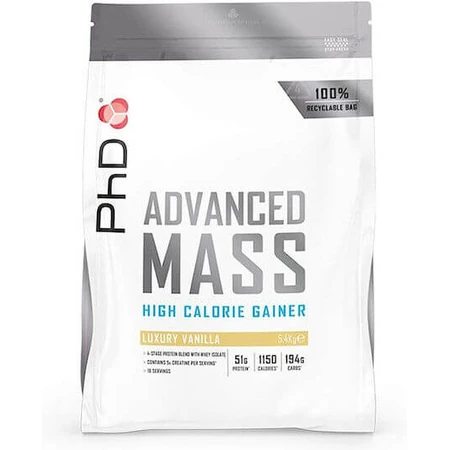 PhD Mass & Strength Advanced Mass mit Kreatin & Geschmacksrichtung Luxury Vanilla 5.4kg
