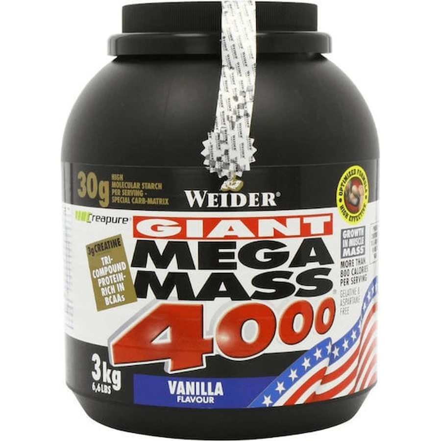 Weider Mega Mass 4000 Creapure met Vanillesmaak 3kg