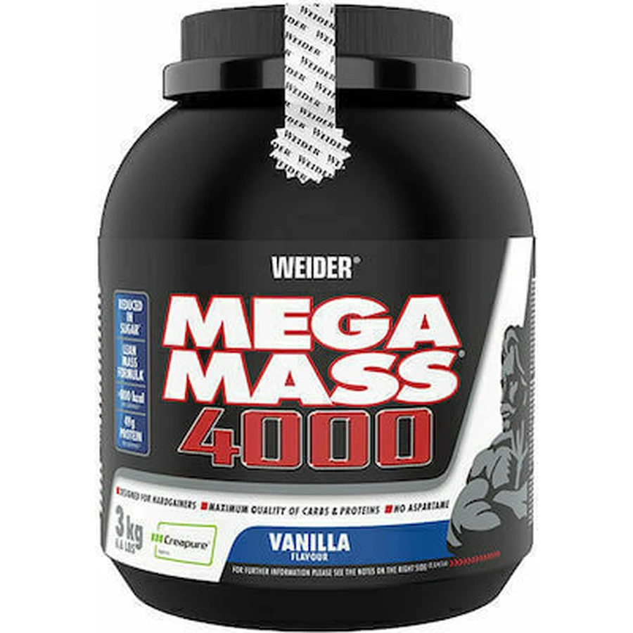 Weider Mega Mass 4000 Creapure met Vanillesmaak 3kg