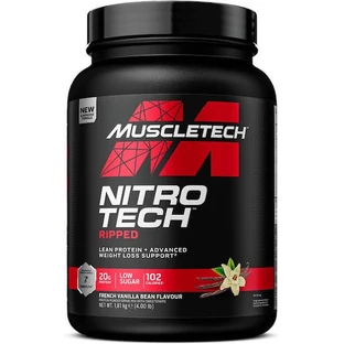MuscleTech Nitro-Tech Ripped Whey Protein Proteine del siero del latte senza glutine con aroma di vaniglia francese 1,8kg