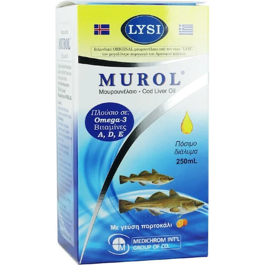 Medichrom Murol Levertraan Geschikt Voor Kinderen 250ml Sinaasappel