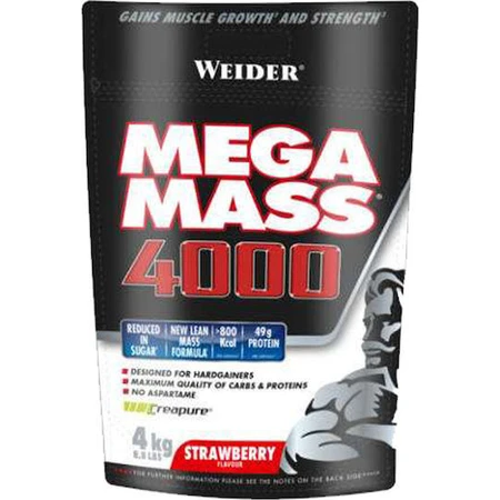 Weider Mega Mass 4000 mit Kreatin & Erdbeergeschmack 4kg