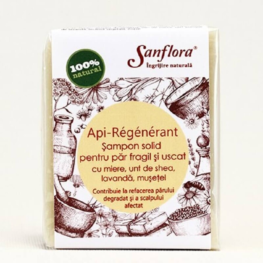 Sapun solid regenerant pentru par fragil si uscat, 100 g, Sanflora