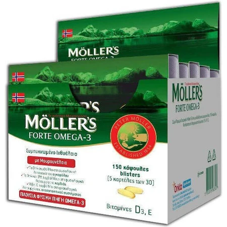Moller's Omega 3 Fish Oil / Cod Liver Oil 150 caps Unflavoured