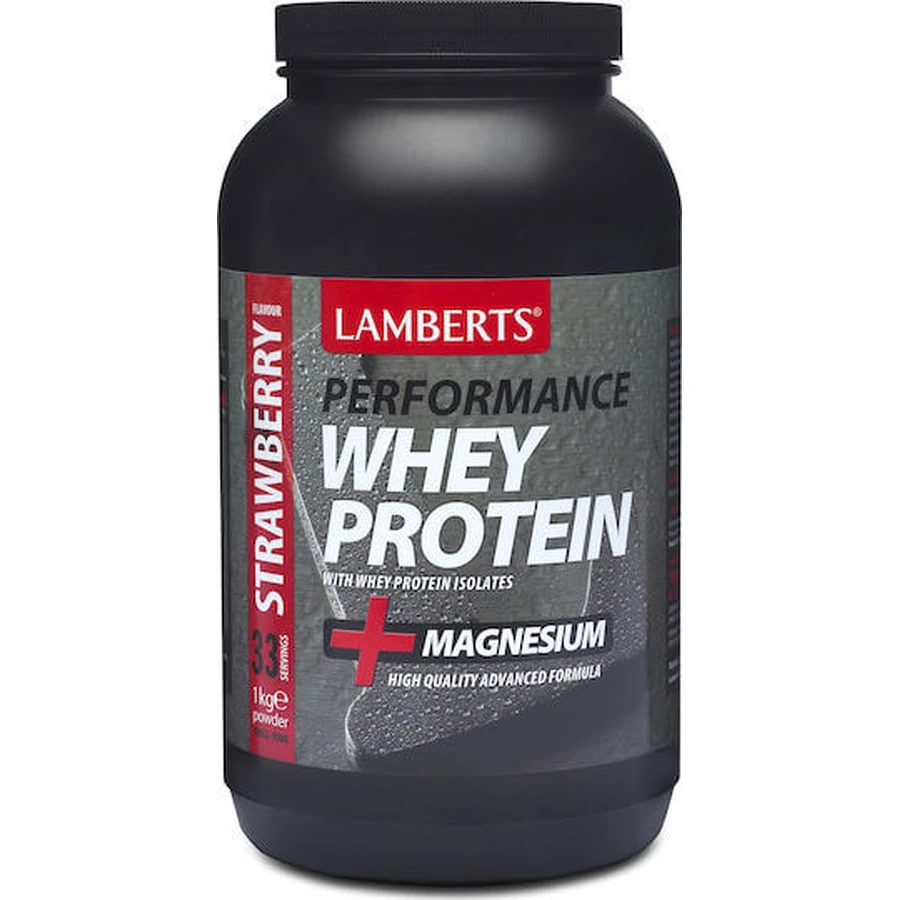 Lamberts Performance Whey Protein & Magnesium Proteină Din Zer cu Aromă Căpșuni 1kg