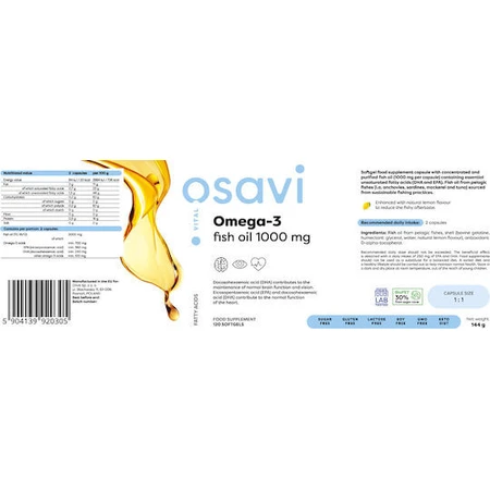 Osavi Omega-3 Olio di pesce 1000mg 120 capsule morbide