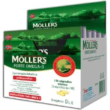 Moller's Forte Omega 3 Lebertran und Fischöl Geeignet für Kinder 150 Kapseln Nicht aromatisiert
