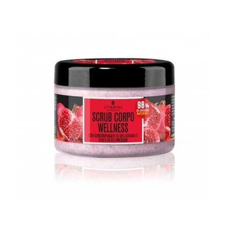 Scrub de corp, wellness, rodie si coacaze negre, 200ml, Vitamine