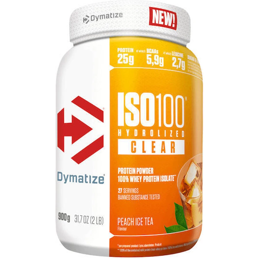 Dymatize Iso 100 Hydrolyzed Clear Proteină Din Zer Fără gluten cu Aromă Peach Ice Tea 900gr