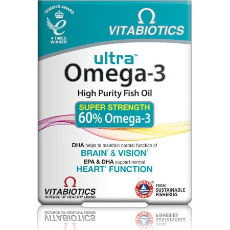 Vitabiotics Ultra Omega-3 Super Strength Fischöl 60 Weichkapseln Nicht aromatisiert