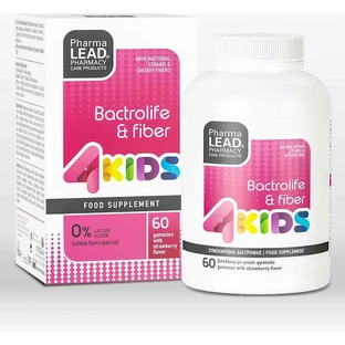 Pharmalead Bactrolife & Fibre 4kids Probióticos 60 caramelos de gelatina de fresa