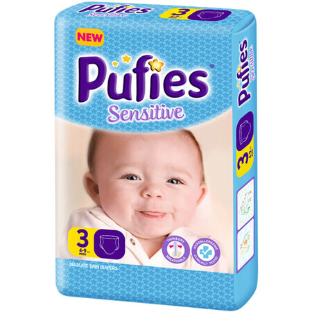 Scutece nr. 3 Pufies Baby Sensitive Midi, 4-9 kg, 20 buc, Ficosota