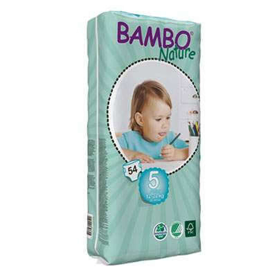 Scutece nr. 5 Eco Junior, 12-22 kg, 54 bucăți, 310145, Bambo Nature