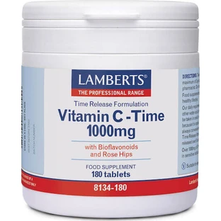 Lamberts Vitamin C Time Vitamina pentru Întărirea Sistemului Imunitar, Pielea & Acțiune Antioxidantă 1000mg 180 Tablete