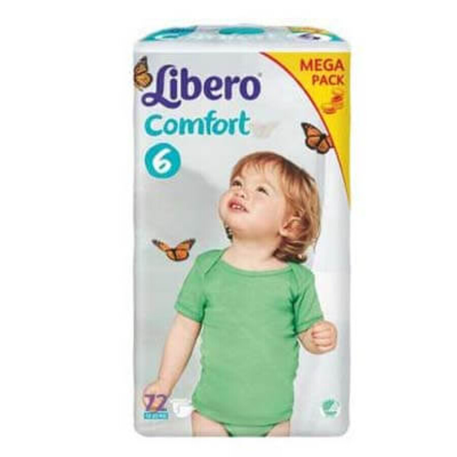 Scutece nr. 6 Comfort Fit Mega Pack, 12-22 kg, 72 bucăți, Libero