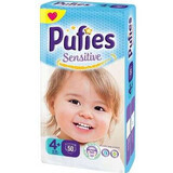 Scutece nr.4+ Pufies Baby Sensitive, 9-16 kg, 50 buc, Ficosota Sintez