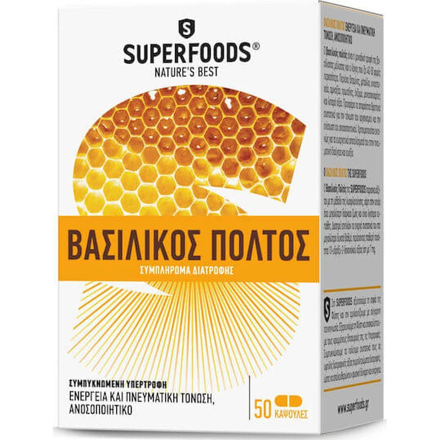 Superfoods Mleczko pszczele dla energii, wzmocnienia odporności i włosów 50 kaps: ceny i cechy