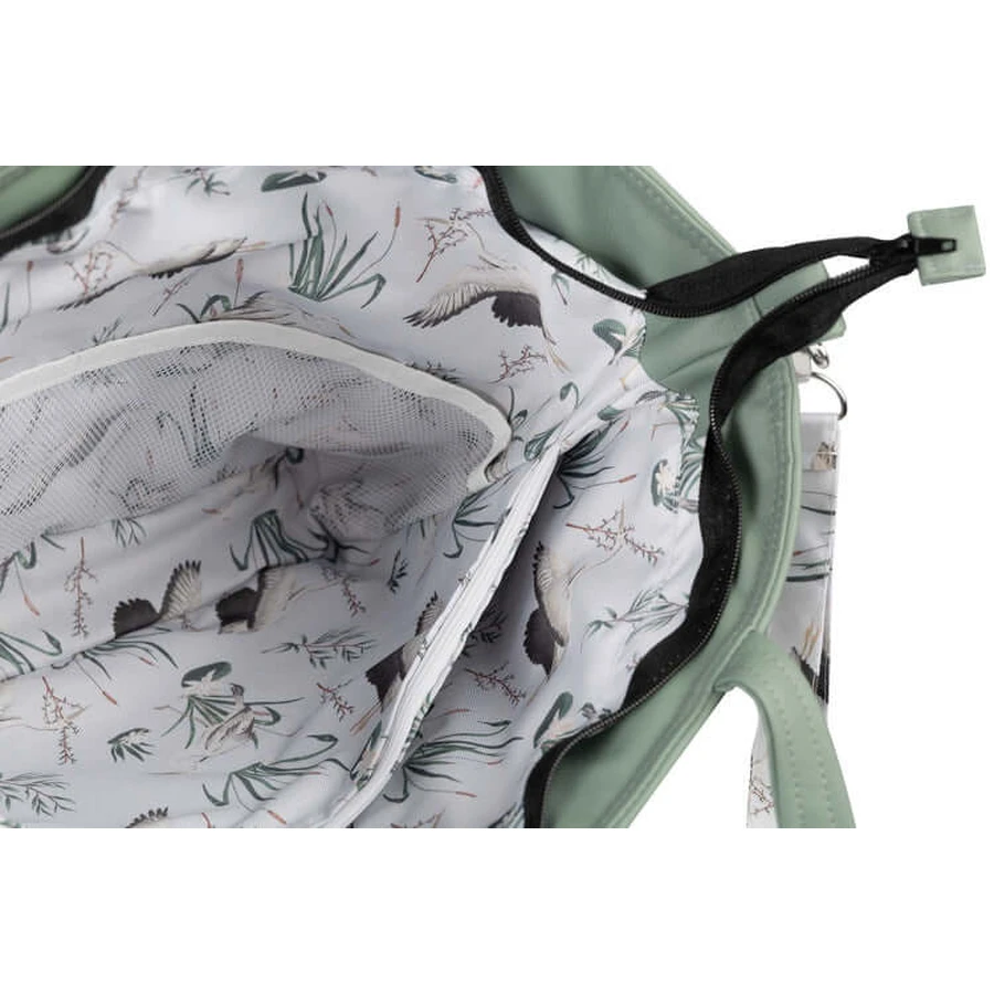 Kunstleder Olive Kraniche Sensillo Tasche