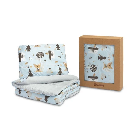 Juego de Cama de Algodón Sensillo Azul