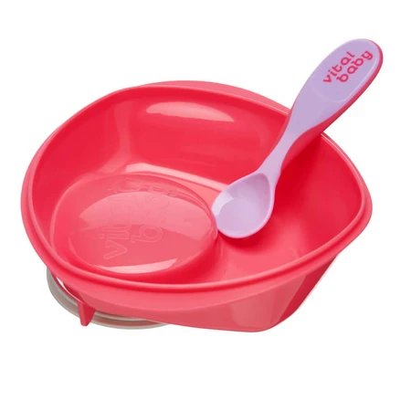 Vacuum Feeding Bowl Cyclamen Vital Baby