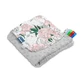 Decke Minky - Grau auf Blumen 75X100