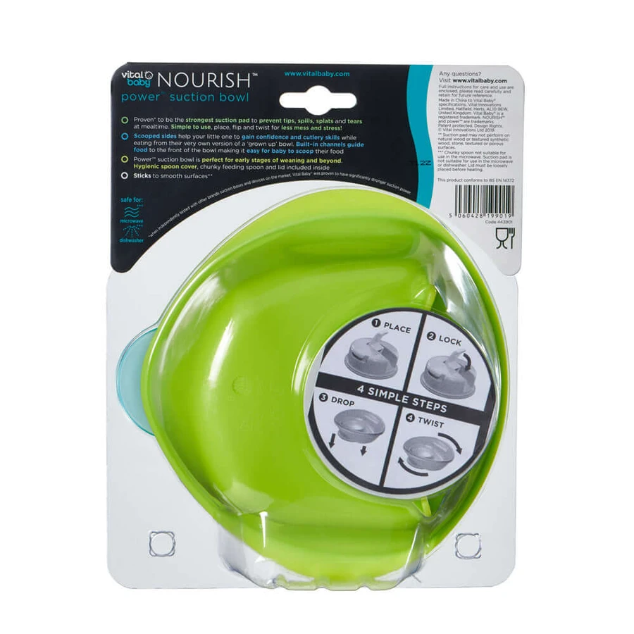 Vacuum Feeding Bowl Green Vital Baby