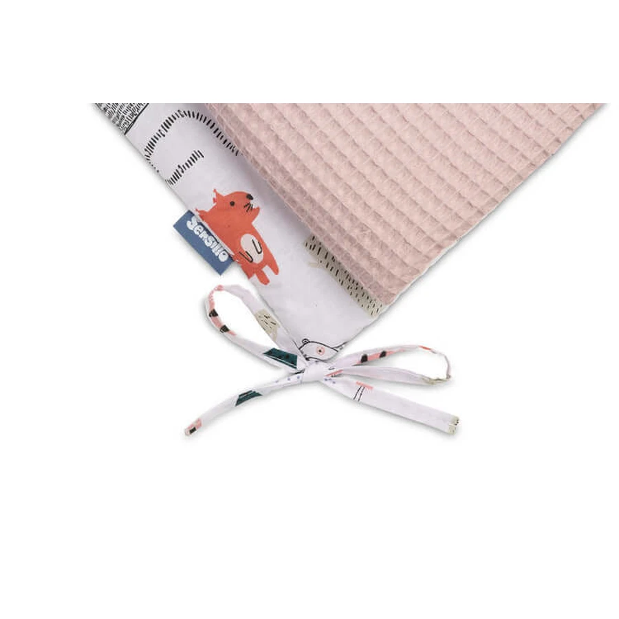 Funda de cuna Waffle Fox rosa