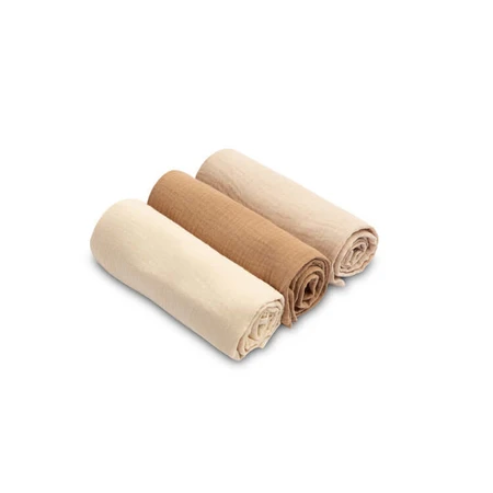 Muslin Diapers Uniform Brown 3 Count 60X80Cm