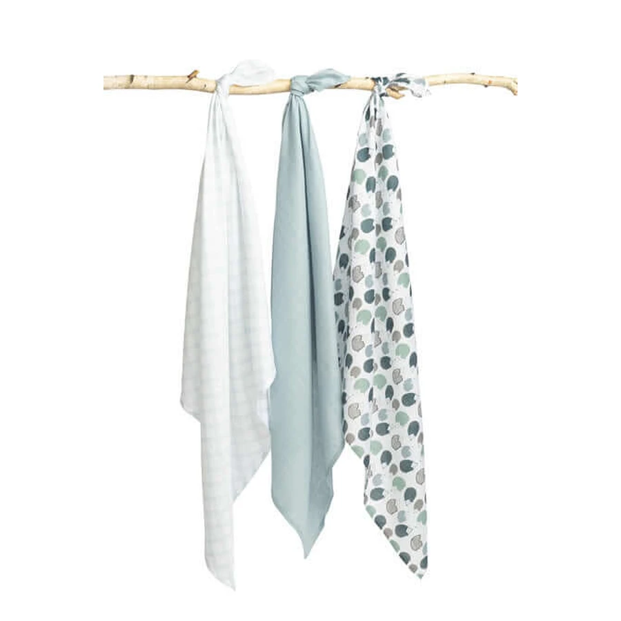 Bamboe Luiers 3 Stuks Egel Blauw 70X80 Sensillo