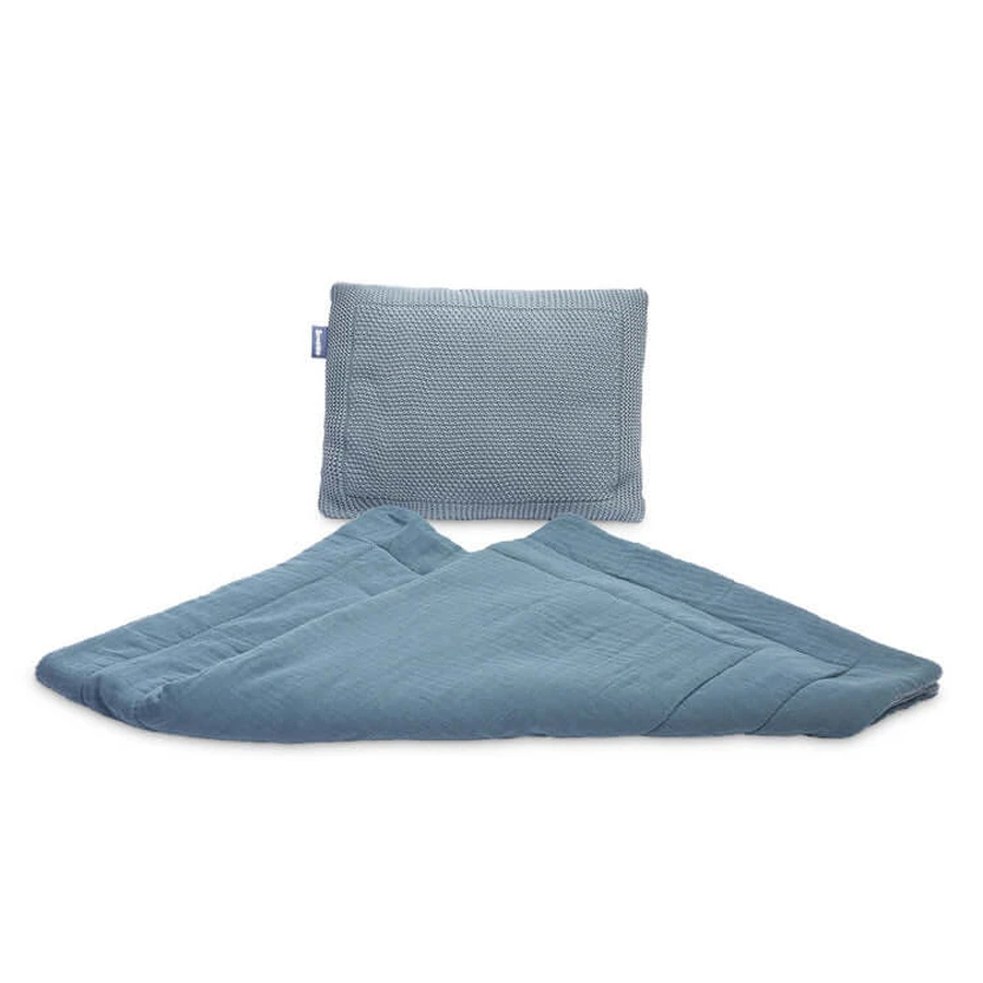 Muslin set for bed or pram Blue