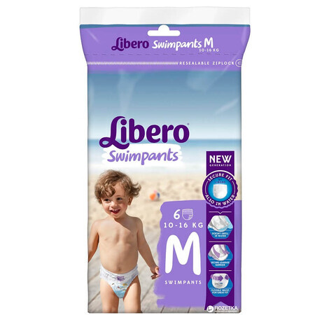 Scutece pentru piscina Swimpants, marimea M, 10-16 kg, 6 bucati, Libero