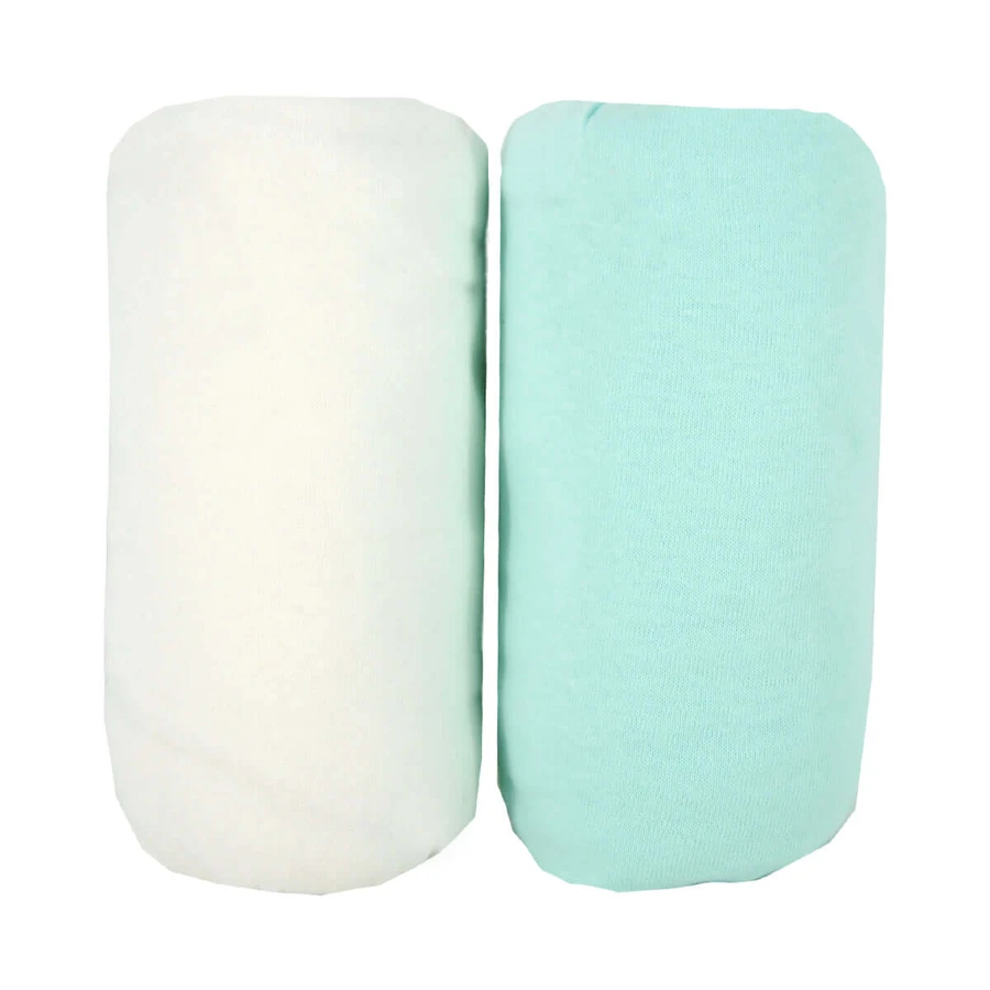 Sheets 2 Broy 60X120Cm 100% Cotton White/Turquoise Babycalin